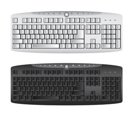 Computer keyboard in white and black color