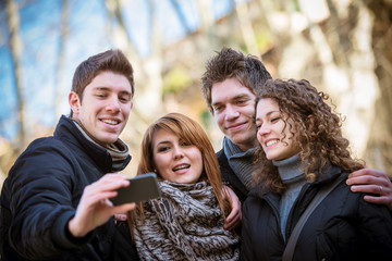 Group of teenagers posing for a photography