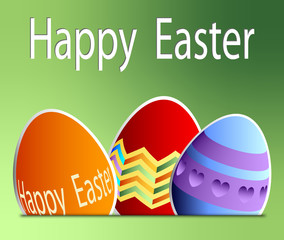 easter egg on green Paper card vector illustration