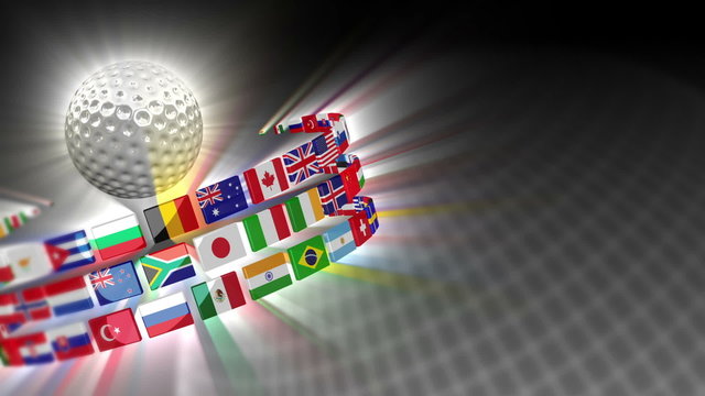 Golf Ball with International Flags 50 (HD)