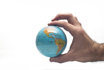 world in hand isolated