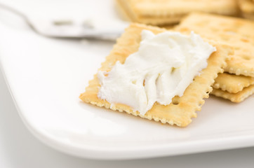 Crackers with Cream Cheese