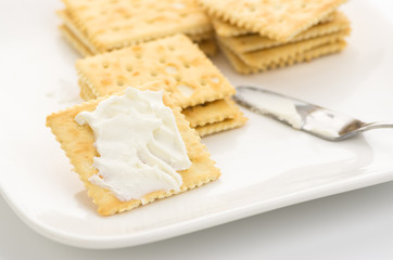 Crackers with Cream Cheese