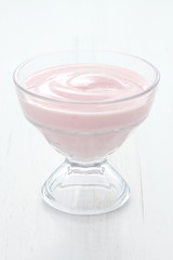 Fresh strawberry yogurt