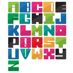 Colorful alphabet application style set