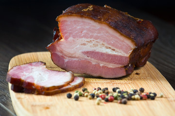 Bacon wrapped pork with pepper