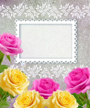 Roses and openwork frame