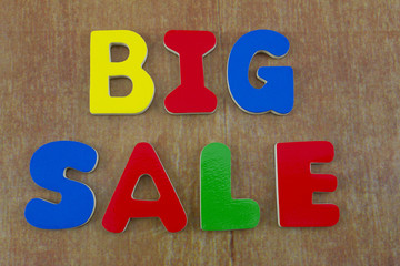 Big sale written with colorful letters