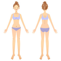 女性　体　全身