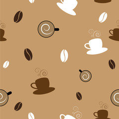 Seamless Coffee Pattern Background
