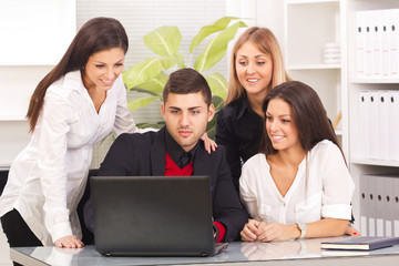 young business team working at office