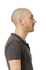 profile, man on white background