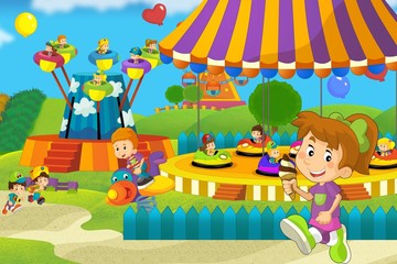 The funfair - illustration for the children