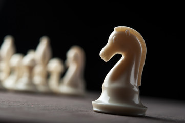 white chess knight