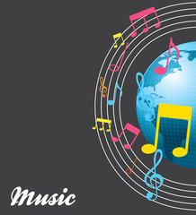 Naklejka premium World and music