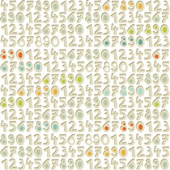 kolorowe cyfry na białym tle nieskończony deseń