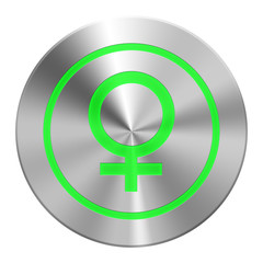 Fototapeta premium Edelstahl Female Button Grün