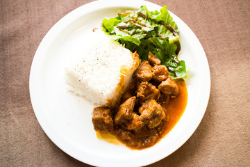 Pork goulash with rice