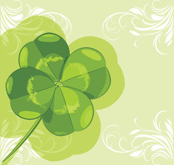Clover leaf on the ornamental background