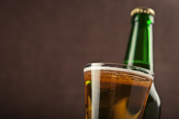 beer glass and bottle