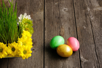 Colored easter eggs