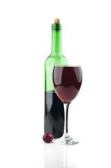 wine glass and bottle