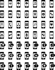 Smartphones with different icons on the screen