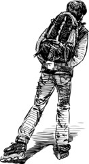 boy on roller skates