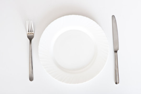 cutlery and plate