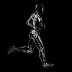 Fototapeta na wymiar 3D-Grafik: Jogging / Skeleton Röntgenbild