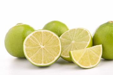 green lemon isolated on white