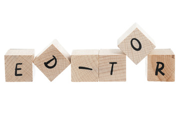 Editor Written With Wooden Blocks.