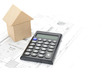 家　設計図　電卓