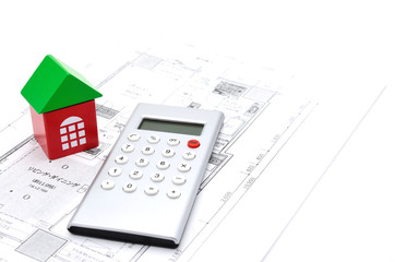 家　設計図　電卓