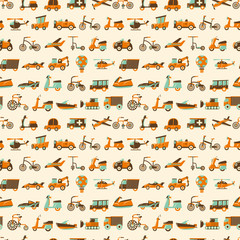 seamless retro transport pattern