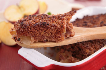 chocolate and apple crumble