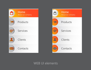 Web User Interface elements. Menu.