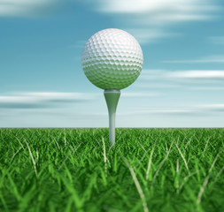 Golf ball on tee