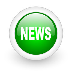 news green circle glossy web icon on white background