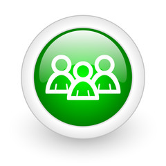 forum green circle glossy web icon on white background