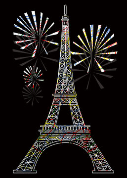 colorful eiffel tower