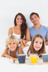 Children taking the breakfast