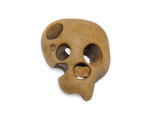 Skull-shaped stone isolated