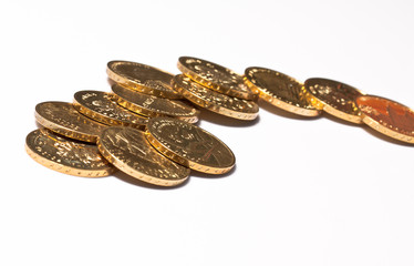 Polish money, coins, banknotes, close-up 