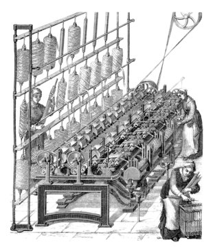 Factory Scene : Textile Industry - 19th century