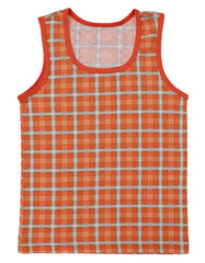 Sleeveless children's shirt isolated on white background.