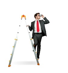 Businessman looking for business