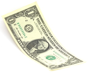 american dollar close-up on a white background