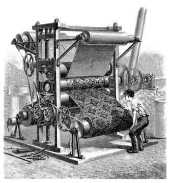 Making Velvet - Machine - 19th century
