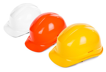 Fototapeta premium three hard hats